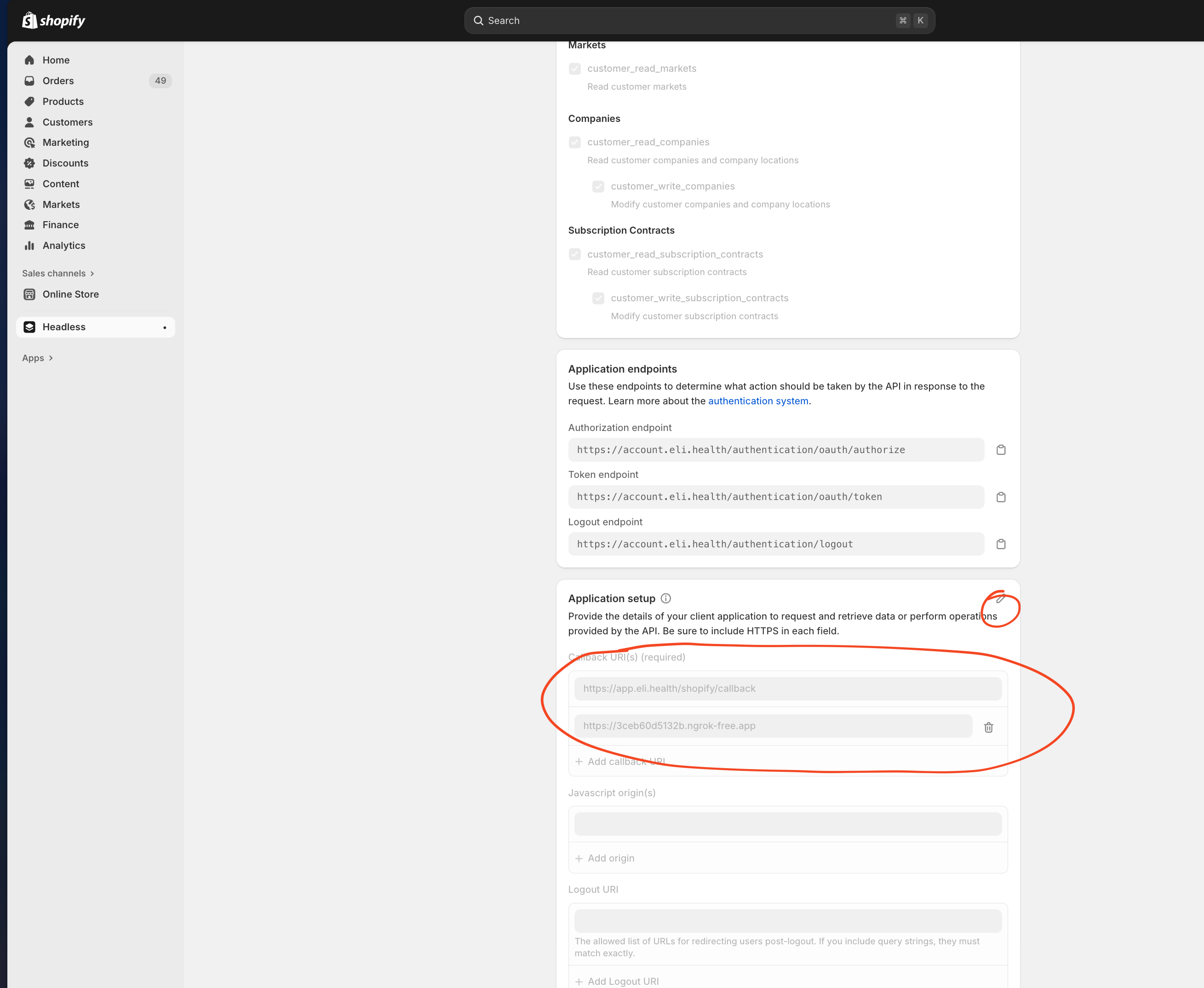 Step 3: Add Callback URLs